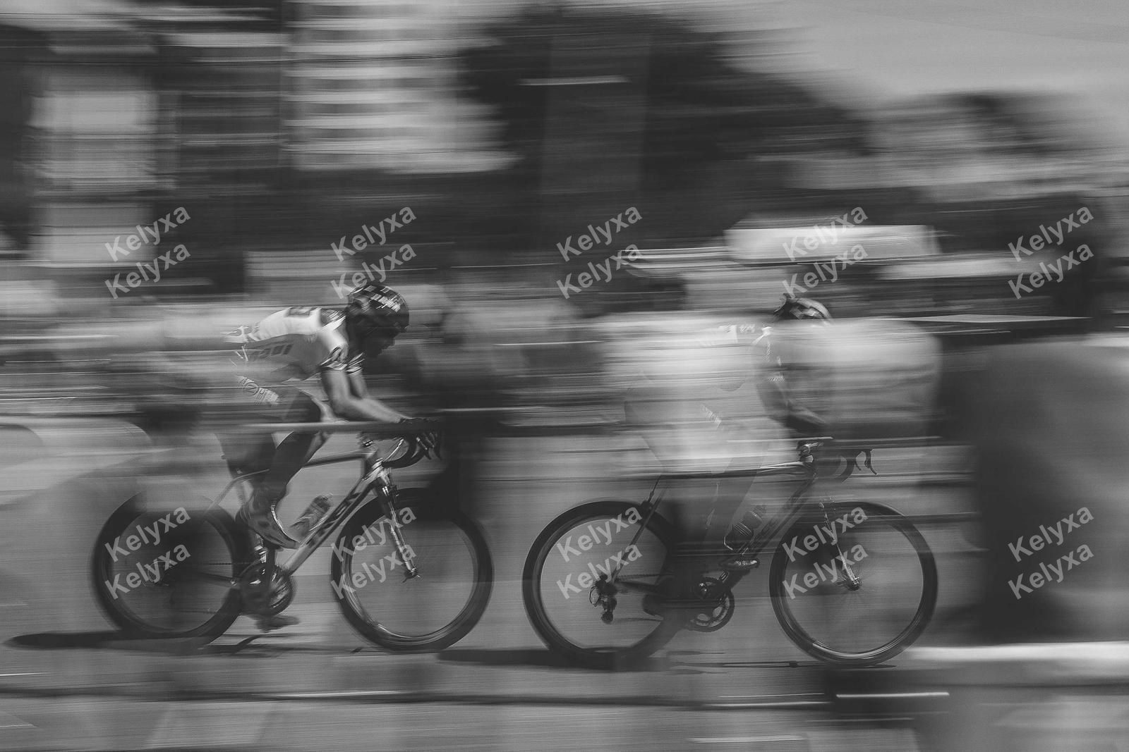 Cyclists Racing in Motion Blur