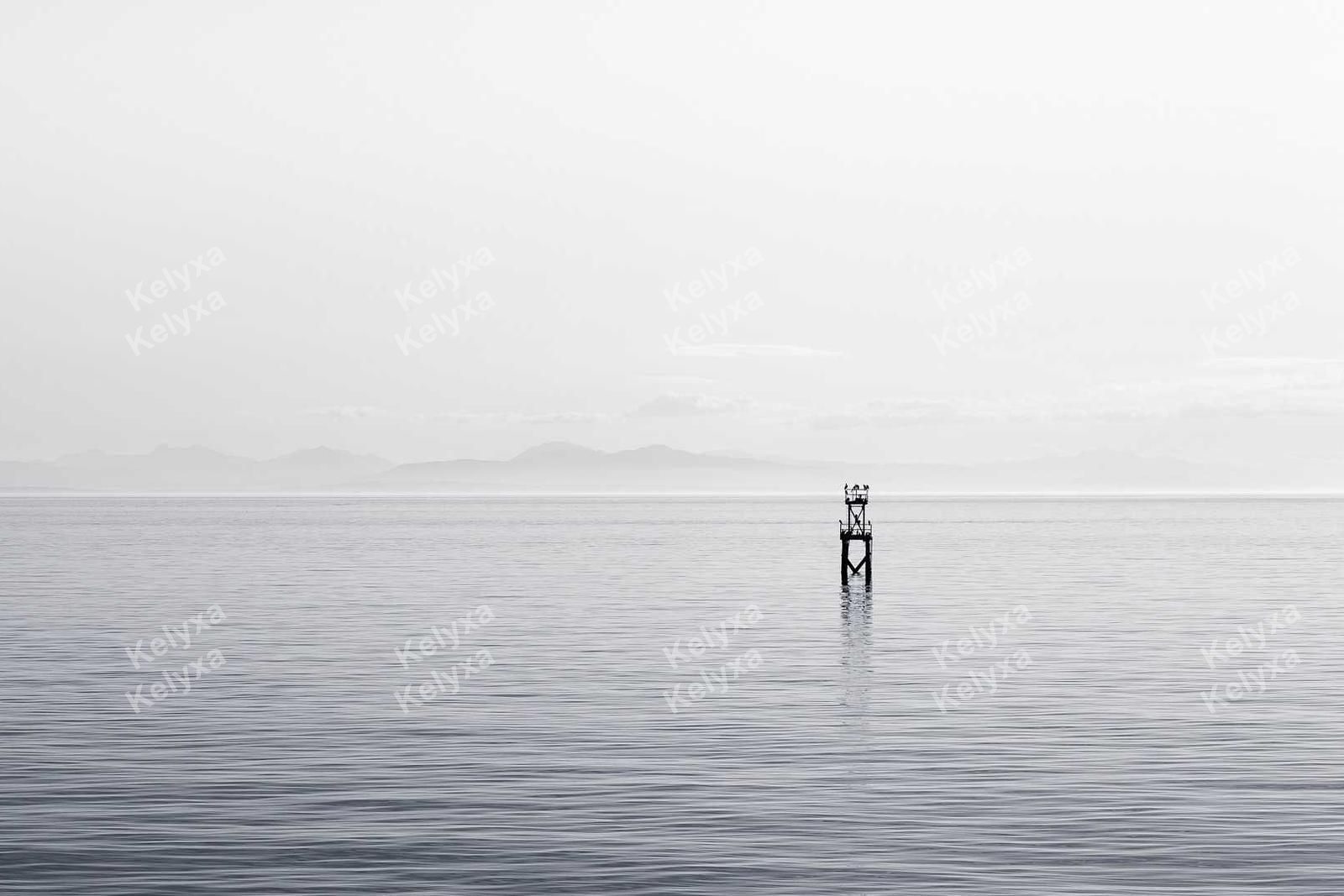 Lone Channel Marker On Calm Water