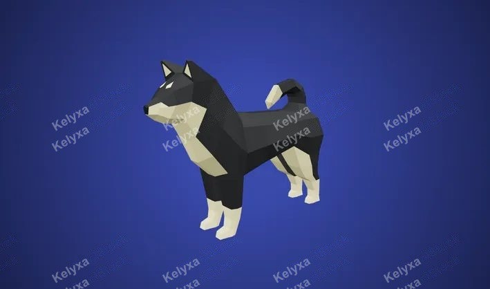 Black Shiba Inu CAD Model