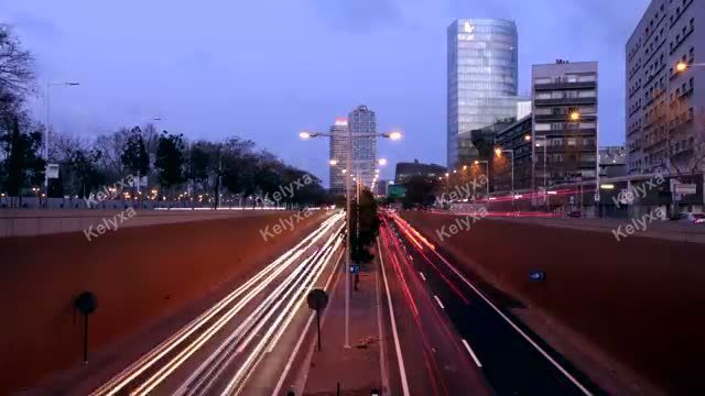 City Highway Traffic at Dusk