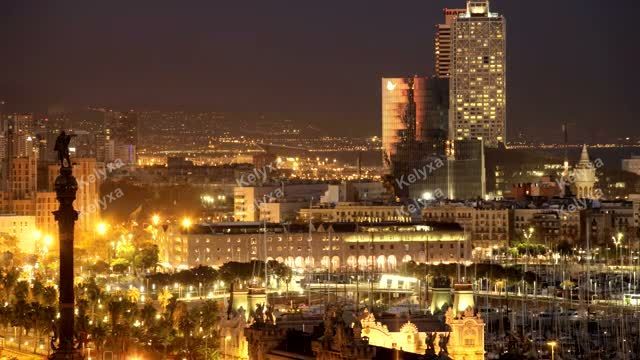 City Skyline Illuminated at Night